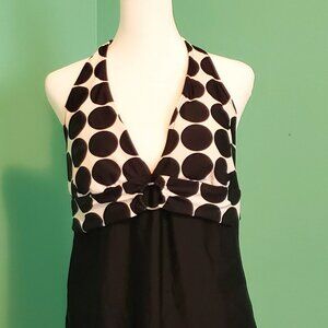 Swinsuit top only, Size 16, Black and White Poke a dots